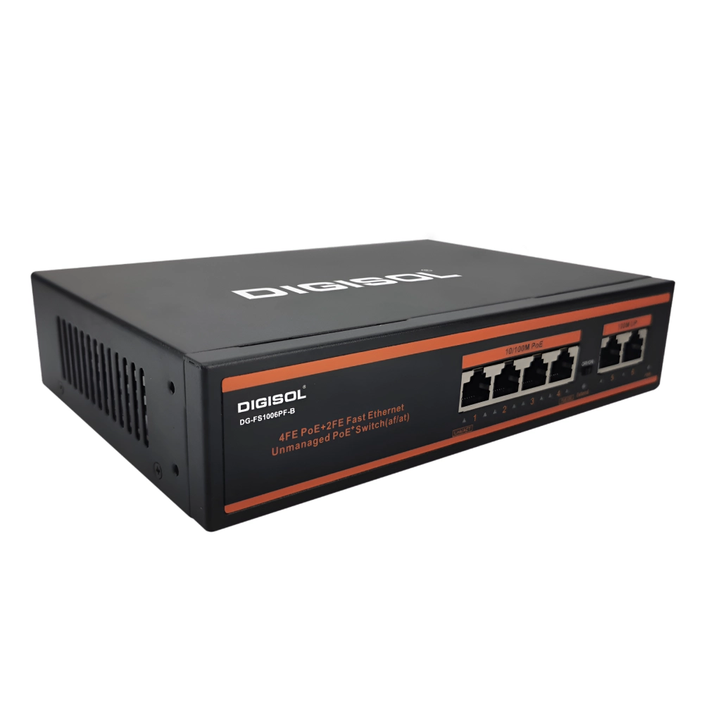 Digisol Poe Switch 4 Port (4FE + 2FE Port) DG-FS1006PF-B view 3
